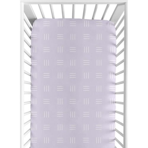 Sweet Jojo Designs Girl Baby Fitted Crib Sheet Boho Hatch Lavender Purple and White