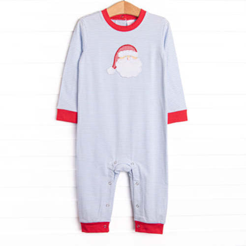 Checking It Twice Applique Romper, Blue – Stitchy Fish - 3m