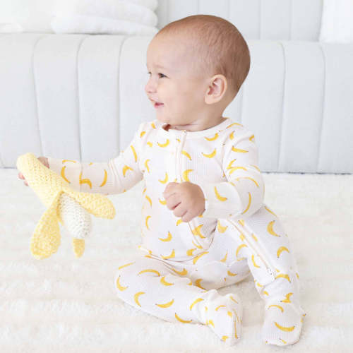 Fruit Bamboo Waffle Zipper Footies