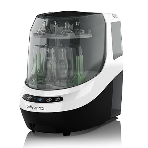 Baby Brezza Baby Bottle Washer Pro - Clinically Proven Better Cleaning - Washer, Sterilizer + Dryer In One Appliance for Essentials like Bottles + Pump Parts – Machine Replaces Brushes + Racks