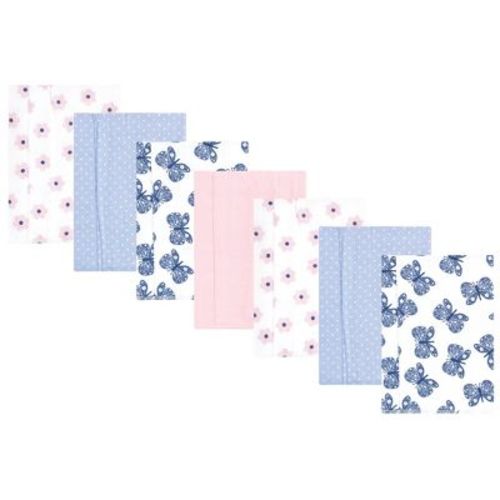 Hudson Baby Baby Girls Cotton Flannel Burp Cloths 7pk, Beautiful Butterfly, One Size
