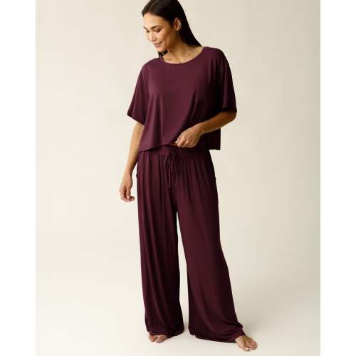 Aria Bamboo Casual Lounge Pant | Deep Burgundy - Kindred Bravely