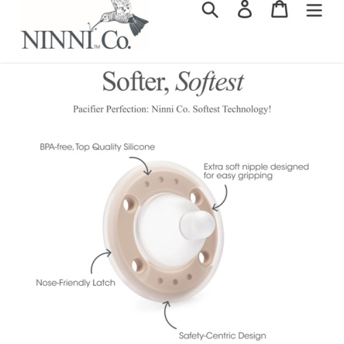 Ninni Pacifier- Oatmeal 2 Pack Pacifier Like Breast – Ninni Co