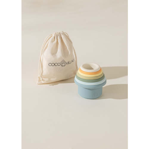 Set of 7 silicone stackable cups