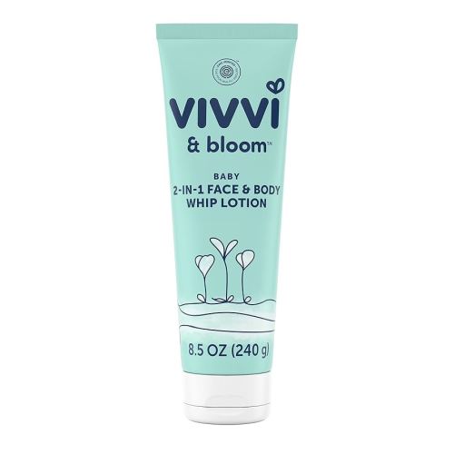 Vivvi & Bloom Gentle 2-in-1 Baby Lotion, Face and Body, for Delicate & Sensitive Baby Skin, Hypoallergenic Lotion Natural Scent, 8.5 oz (Pack of 1)