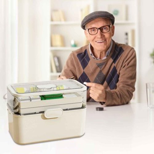 New Release JGF844 Multi-layer Medicinedd Box Household Medicinedd Storage Box Medicinedd Box Household Transparent Large Capacity Storage Box