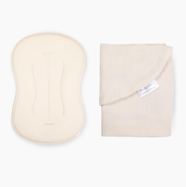 Snuggle Me Lounger Curve + Muslin Cover Set | Natural