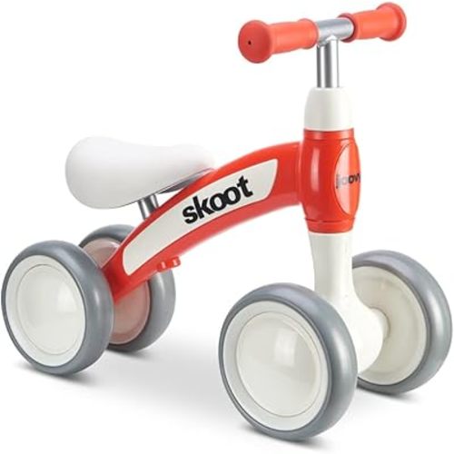 Joovy Skoot Balance Bike for Children 10m and Up to 45lbs Featuring Padded Seat for Comfort, 6” Scratch-Resistant Wheels, Height-Adjustable Handlebars, and 135 Degree Steering Limit (Rorange)