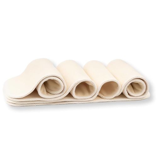 Nora's Nursery Hemp Inserts for Cloth Diapers – 4-Layer Super Absorbent, Washable & Reusable Diaper Liners with Snap - 13" x 15" - Perfect Fit for All Cloth Diaper Sizes - 5 Pack
