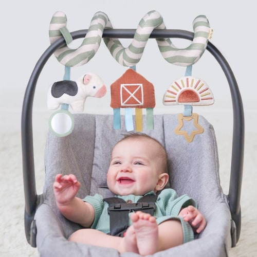 Itzy Bitzy Spiral™ Car Seat Activity Toy - Farm