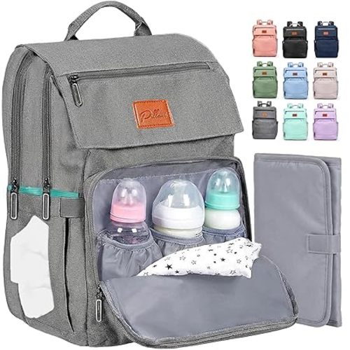 Baby Diaper Bag Backpack - Baby Bags for Boys & Girls, Large Waterproof Diaper Backpack - Baby Shower Gifts & Registry Must Haves - Travel Diaper Bags with Changing Pad & Back Zipper - Baby Boy Stuff