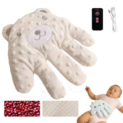 Baby Soothing Palm, Baby Patter for Sleep, Baby Startle Prevention Hand Glove, Electric Baby Hand Sleep Soothers Pillow, Red Bean Filling, Cute for Newborns, Baby Girl, Baby Boy (C)