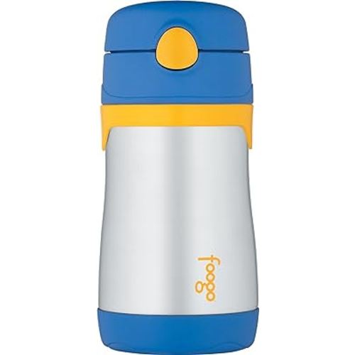 Thermos Foogo Vacuum Insulated Straw 10 oz Bottle, Blue (BS535BL003)