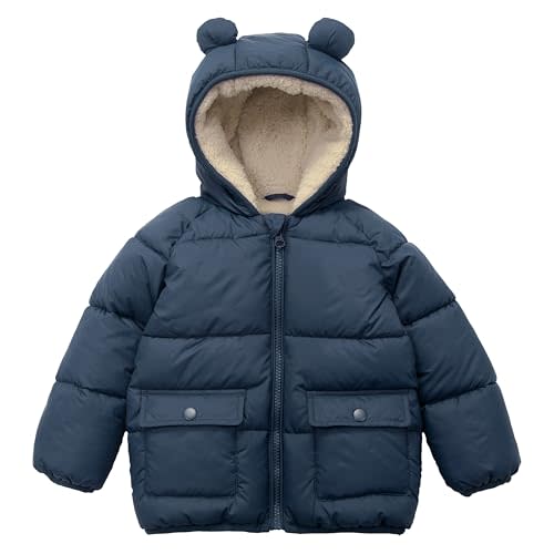Rokka&Rolla Baby Boys' Water-Resistant Sherpa Fleece Lined Puffer Jacket Winter Coat for Newborn Infants Toddler