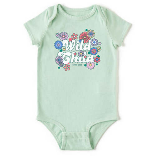 Baby Hippy Wild Child Short Sleeve Crusher Baby Bodysuit