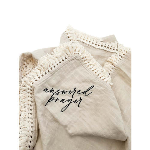 Answered Prayer Tassel Swaddle Blanket