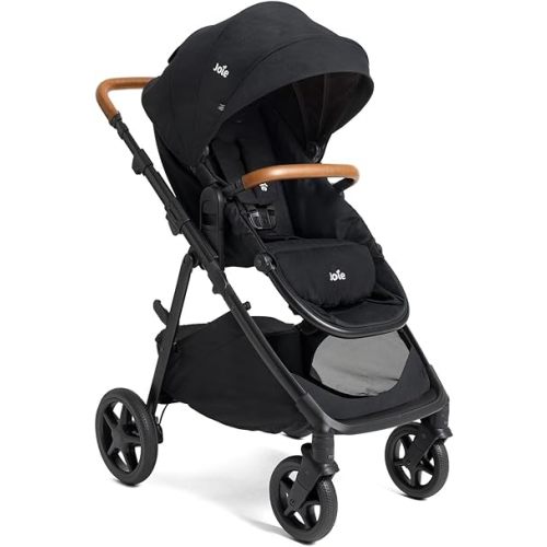 Ginger 4-in-1 Convertible Pramette and Stroller with A Deep Recline, Height Adjustable seat, All-Terrain Wheels, Extra Storage – for Newborns and Toddlers (Shale Dark)