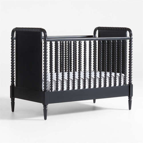 Jenny Lind Heirloom Black Wood Convertible Baby Crib