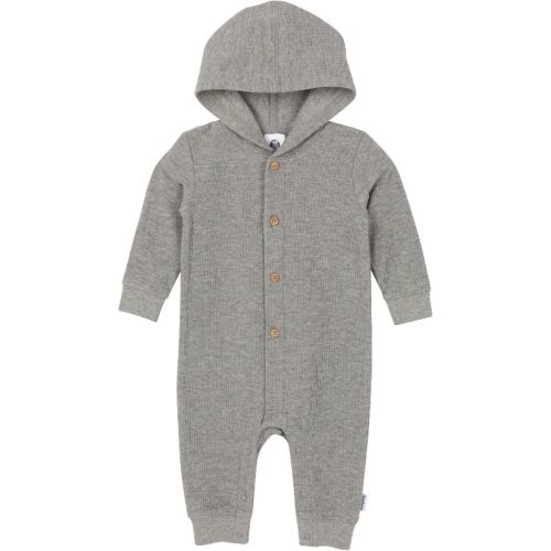 Gerber Baby Boys' Hooded Romper, Heather Grey, 0-3 Months