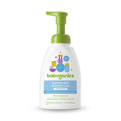 Babyganics Foaming Dish & Bottle Soap, Fragrance Free- 16fl oz