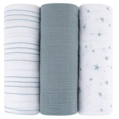 Ely's & Co. Cotton Muslin Swaddle Blanket B&w Abstract Combo 3 Pack