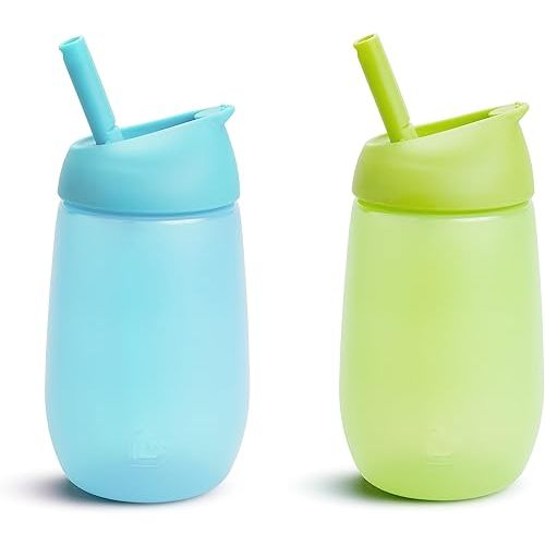 Munchkin® Simple Clean™ Toddler Sippy Cup with Easy Clean Straw, 10 Ounce, 2 Pack, Blue/Green