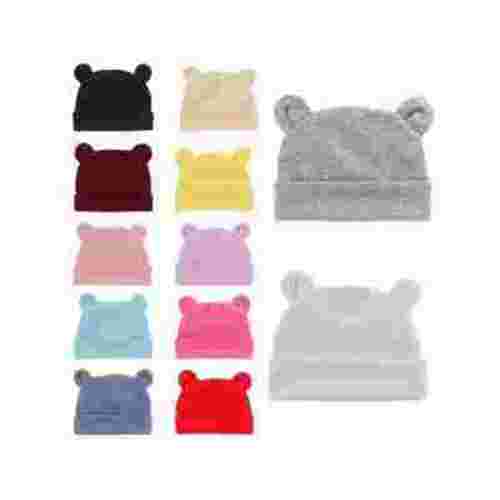 Kernelly Newborn Hospital Hat 0-12Months Preemie Boys Girls Beanie Solid Infant Baby Ears Bonnet Infant Cotton Hats 1pc