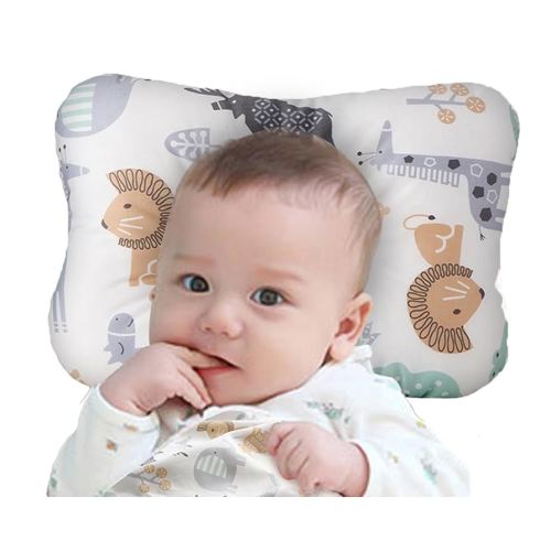 Soft Hypoallergenic Baby Head & Neck Support Organic Cotton Cover Machine Washable (Animal World)