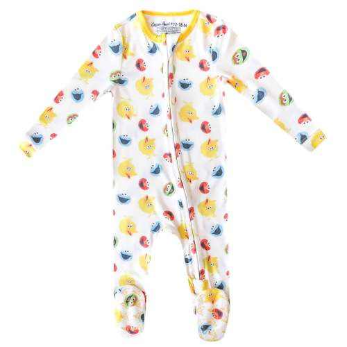 Zip-Up Footie Pajama - Sesame Scribbles