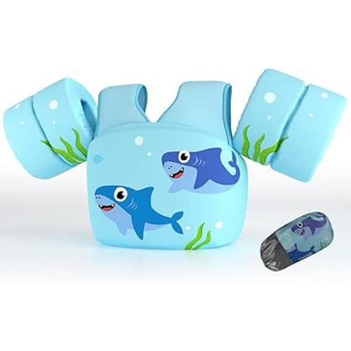 DOOHALO Kids Swim Floats for 28-70 Pounds Kid Arm Shoulder Float Vest Fit for 2-8 Years Older Boys Girls Toddler Baby Children