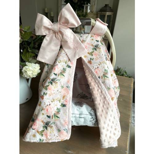 New print- Baby Car Seat Cover - Magnolias - baby girl - shower gift