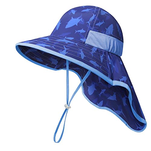 icolor Kids Sun Hat UPF50+ Sun Protection Bucket Hat Toddler Summer Beach Play Hats with Neck Flap for Girl Boy Ages 3~10
