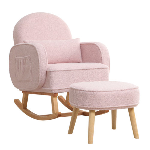 Isabelle & Max™ Upholstered Teddy Rocking Chair With Ottoman | Wayfair
