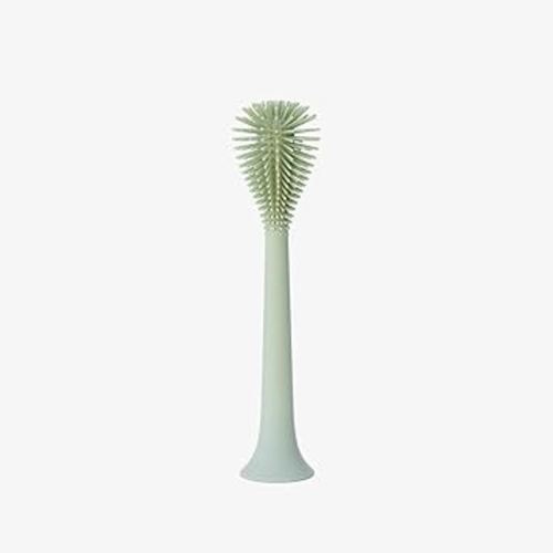 ezpz Bottle Brush Cleaner (Sage) - 100% Silicone Reusable Durable Long-Lasting Brush with Suction Base for Cleaning Dishes, Cookware and Feeding Accessories