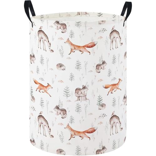 HIYAGON Baby Laundry Hamper Basket Baby Hamper for Nursery Boy and Girl Cute Kids Toys Storage Bin Organizer Boho Room Decor(Pink Bowknot)