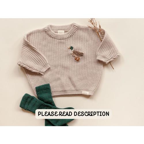 Custom Duck Embroidered Sweater, Embroidered Sweater, Baby Sweaters, Embroidered Kids Sweaters, Kids Sweaters, Duck Sweater, Baby Shower