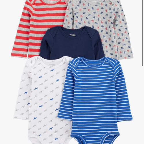Simple Joys by Carter's Baby-Boys Long-Sleeve Bodysuit Pack of 5Bodysuit