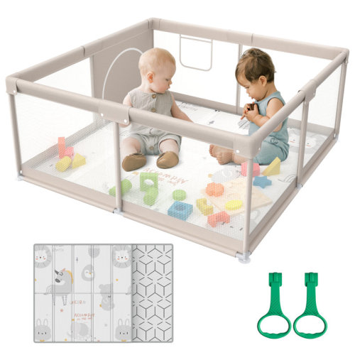 Uanlauo Baby Playpen with Mat, 47 x 47inch Playpen, Playpen for Babies and Toddlers, Small Baby Play Pens & Reviews | Wayfair