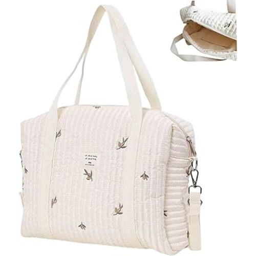 Diaper Bag Tote 13x10 Inch Olive Pattern Cotton Cloth Diaper Tote Bag for Mom & Dad to Store Milk Bottle, Milk Powder