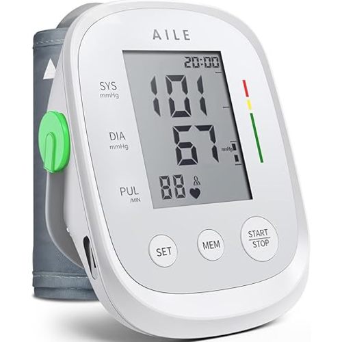 Blood Pressure Monitor, AILE Blood Pressure Machine Upper Arm Large Cuff(8.7"-16.5"), High Automatic Blood Pressure Monitors Cuff for Home Use, (BP) Manual Arm Blood Pressure Monitors, 2 * 99 Memory