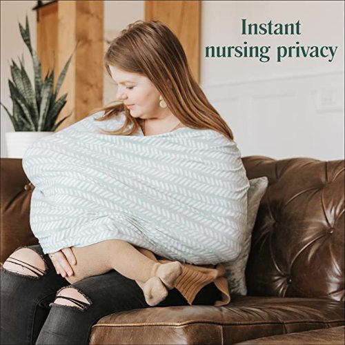 Baby Nursing & Car Seat Cover (Color: Moss)
