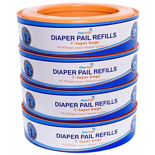 ChoiceRefill Compatible with Diaper Genie Pails, 4-Pack, 1080 count