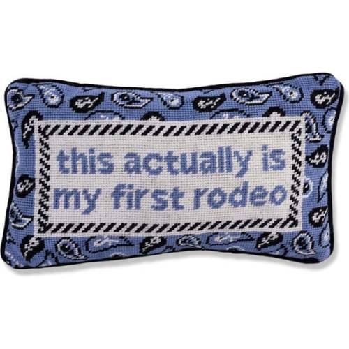 First Rodeo Needlepoint Pillow - Furbish Studio | Maisonette
