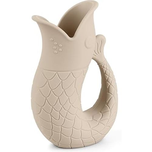 Baby Bath Rinse Cup, Silicone Shampoo Washing Rinse Cup for Kids, Bath Rinse Cup with Handle (Sand)