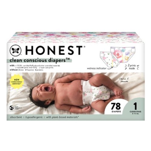 The Honest Company Club Box Diapers Rose Blossom and Tutu Cute