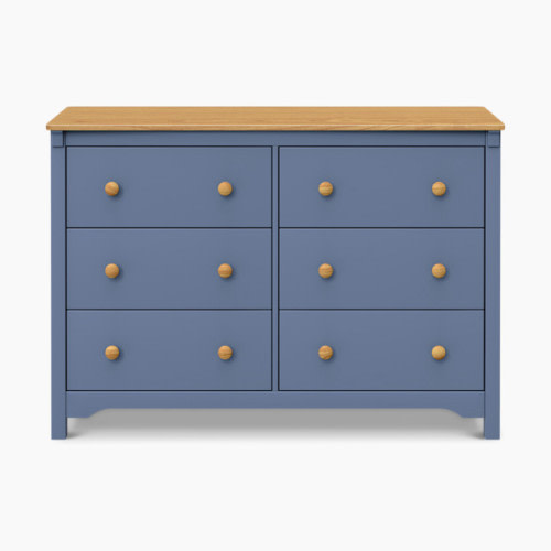 daVinci Shea 6-Drawer Dresser - Cove Blue/Honey