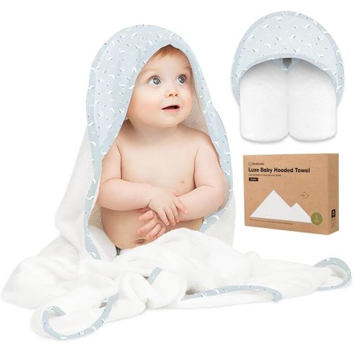 KeaBabies Baby Hooded Towel - Viscose Derived from Bamboo Baby Towel, Toddler Bath Towel, Infant Towels, Large Hooded Towel, Organic Baby Towels with Hood for Girls, Babies, Newborn Boys (Blue Whale) - Regular