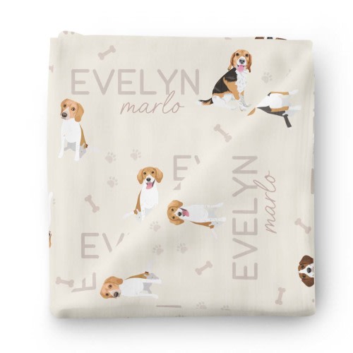 Personalized Baby Name Swaddle Blanket | Dog Breeds
