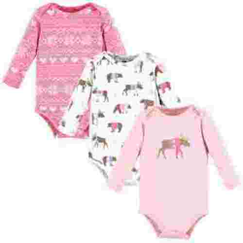 Hudson Baby Cotton Long-Sleeve Bodysuits, 3-Pack, Newborn- 24 Months