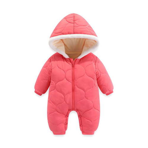 Unisex Baby Down Jacket Jumpsuit Baby Winter Zip Up Jumpsuit Hooded Baby Winter Coat for Little Girls